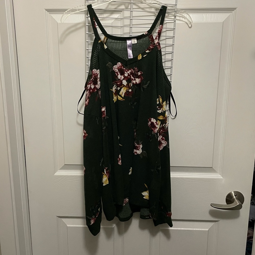 Francesca’s floral cold shoulder top